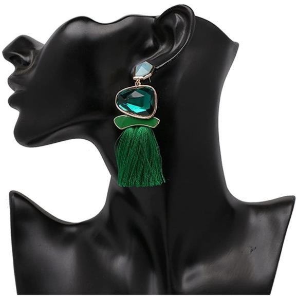 Vintage Drop Dangle Earrings Boho Statement - Picture 3 of 3